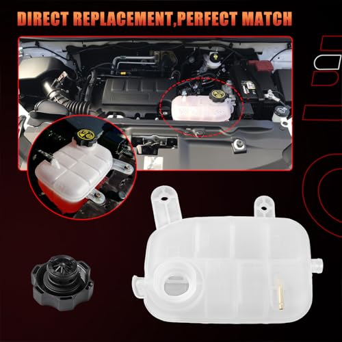 Engine Coolant Reservoir Tank With Cap, Air Bleed Hose & Heater Hose Compatible With Buick Chevy Vehicle 2013-2021 Encore 1.4L Trax 1.4L 1.8L Replaces# 603-955, 95269001, 42638619, 96968691, 96968694
