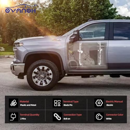 OVANOH Pair Front Driver & Passenger Power Window Regulator w/Motor Compatible for Chevy Silverado Tahoe Suburban Avalanche Cadillac Escalade GMC Yukon Sierra 2000-2006 Left & Right Side Set of 2