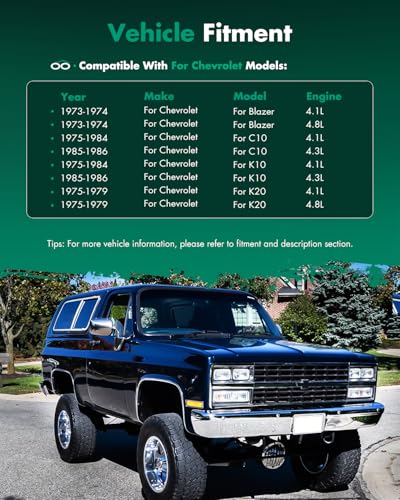 SCITOO Side View Mirrors Fit For 1973-1991 For Chevy Blazer For GMC Jimmy Suburban C10 20 30/C/K1500 2500 3500/C15 25 35 Towing Mirror ABS Plastic Manual Folding