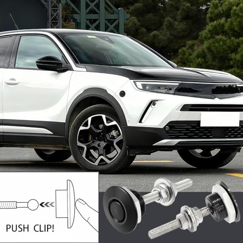 Doaho Pack of 4 Universal Aluminum Vehicle Hood Pins,Diameter 1.25" Quick Latch Bumper Release,Hood Pins for Race Car - Black