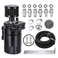 EVIL ENERGY Oil Catch Can, Universal Baffled Catch Can Kit with Breather Filter, 300ml Aluminum Air Oil Separator Tank NBR Fuel Hose Kits for PCV System