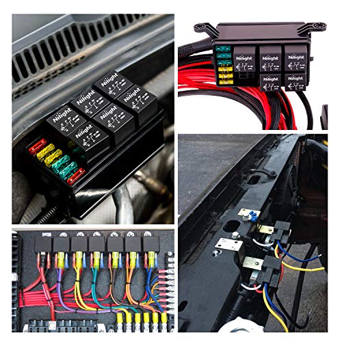 Nilight 10 Pack SPDT 5PIN Electrical Relays 12V 30/40 Amp 5-Pin Switch Relay for Automotive Car Truck Marine Boat