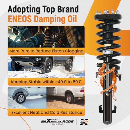 maXpeedingrods 4Pcs Front Struts & Sway Bar Links for Honda Accord 2008-2012, 172562L 172562R Shock Absorbers Complete Strut with Coil Spring Assembly