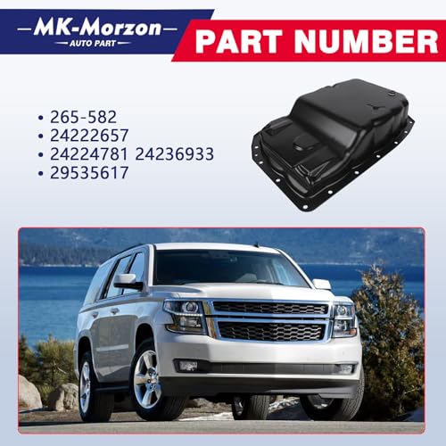 6L80 Transmission Oil Pan Kit 265-582 Compatible with Cadillac Escalade Chevy Avalanche Camaro Silverado Suburban GMC Sierra Yukon XL 1500 Hummer H2 Replaces# 24222657 24224781