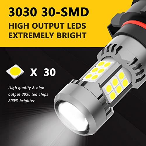 PHINLION 2504 PSX24W 12276 LED Fog Light Bulbs, 3200 Lumens Super Bright, 6000K Xenon White, 3030 30 SMD Chips, DRL Replacement Lamps for Cars, Trucks, SUVs, Pack of 2