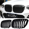 BILLDIO X3 G01 X4 G02 Grille - Black Kidney Grill Compatible With 2018-2021 X3 G01 2019-2021 X4 G02，ABS Single Slat Gloss Black