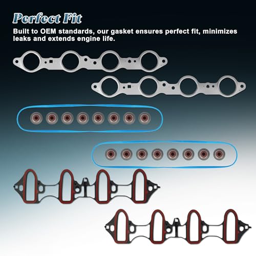 KAFKOF MLS Head Gasket Kit Compatible with 2002-2011 Chevy Silverado Tahoe Avalanche Express Suburban, GMC Sierra Savana Yukon Envoy, Buick Cadillac Isuzu 4.8L 5.3L V8. Replace CS9284 HS26191PT