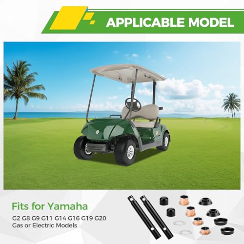 10L0L Golf Cart King Pin and Bushing Kit for Yamaha G2 G8 G9 G11 G14 G16 G19 G20 1985-2001, Steering Knuckle Kingpin Kit, OEM J55-F3516-00, J38-23527-00, J38-23528-00