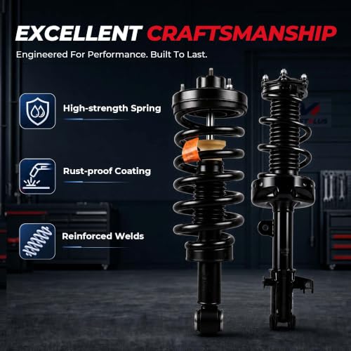 MOSTPLUS Front+Rear Complete Struts Shocks Assembly Compatible for 2004 2005 2006 Toyota Camry Solara Lexus ES330 172205 172206 172208 172207 Coil Spring