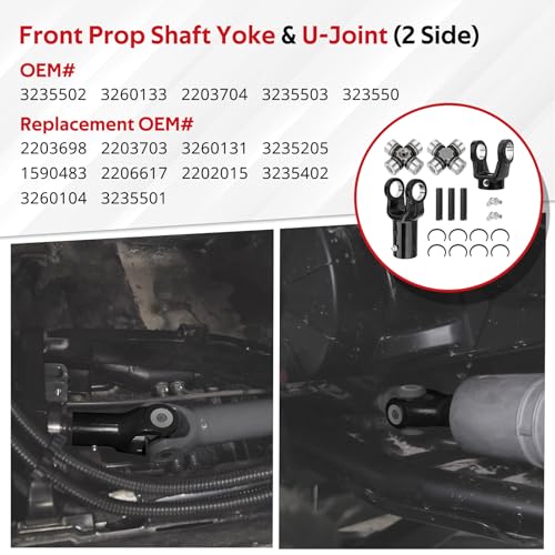 JAVIK Front Prop Shaft Yoke & U-Joint (2 Side) for Polaris Ranger 400 500 570 700 800 900 1000 Diesel HST ETX
