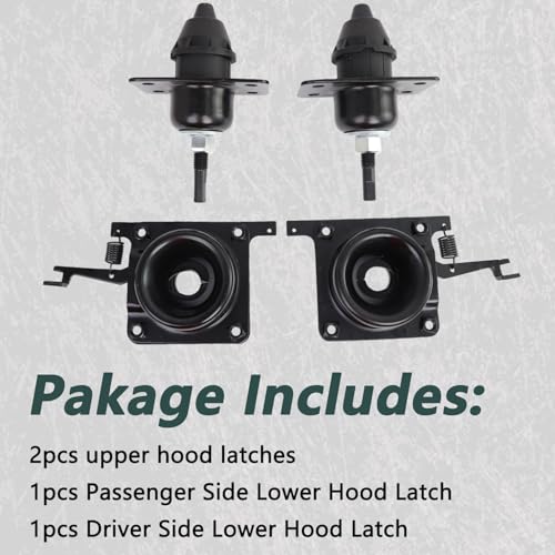 VKVXCLON 4PCS Upper and Lower Latches & Hood Release Latch, Compatible with Volvo VN VNL Latches (2004-2018), for 20498998 8074938 20565619, for Driver and Passenger Side