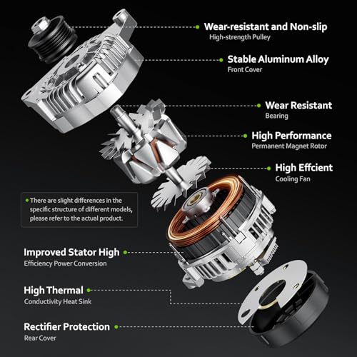 New Alternator Compatible with 11-18 Chrysler 300, 2011-2018 Dodge Charger Durango V6 3.6L, 2011-2018 Jeep Grand Cherokee V6 3.6L, 2013-2015 Ram 1500 V6 3.6L, 15-18 Dodge Challenger, 56029789AA 11598N