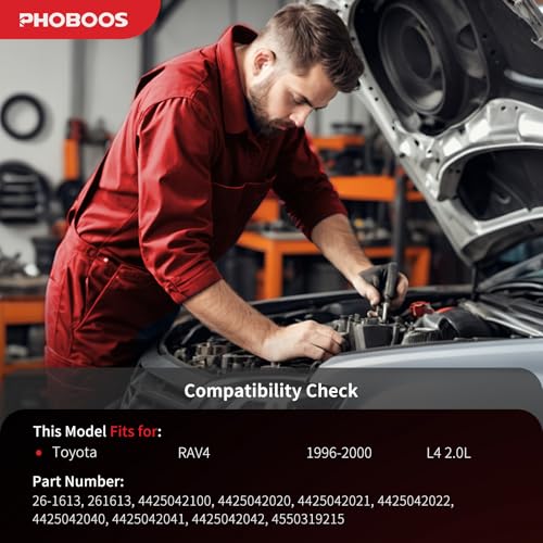 PHOBOOS Hydraulic Power Steering Rack and Pinion Assembly Compatible with Toyota RAV4 1996-2000 L4 2.0L, New Unit, Leak Resistance, Direct Fit, Ref.26-1613