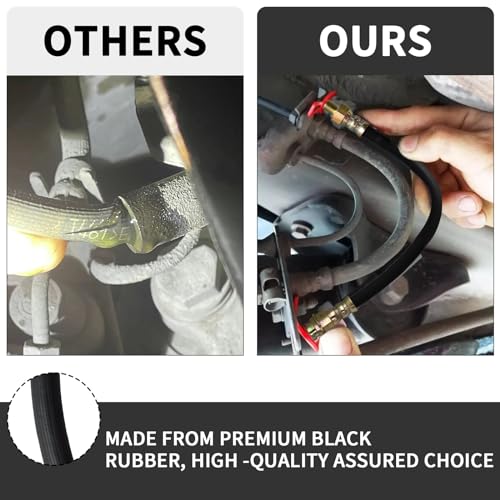 MuRealy Premium 18-Inch Rubber Brake Hose - Flexible Brake Line, 3/8"-24 External Thread to 3/8"-24 Internal Thread, High Strength and Easy to Install Hydraulic Hose