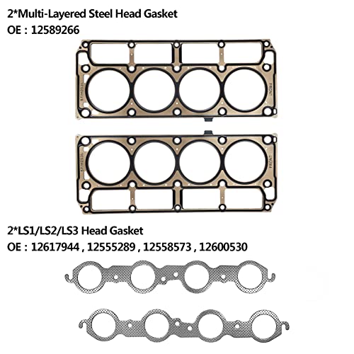 Head Gasket Set 4.8 5.3 L V8, Fit for 2002-2011 Chevy Silverado Tahoe