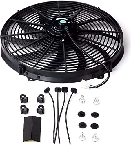 16 inch Electric Radiator Fan with Thermostat Wiring Switch Relay Kit