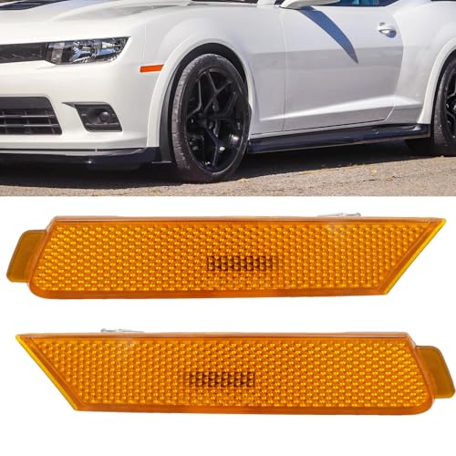 Saihisday 2Pcs 92246244 Amber Lens Front Bumper Side Marker Light Assembly, Replacement for Chevrolet Camaro 2010-2015, Replaces 92246245 GM2551197 GM2550197