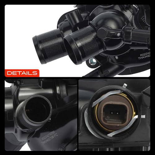 A-Premium Engine Coolant Thermostat and Housing Assembly with Sensors - Compatible with Mini Cooper 2007-2013, Cooper Countryman 2011-2013 - DOHC, 1.6L - Replace# 11537534521