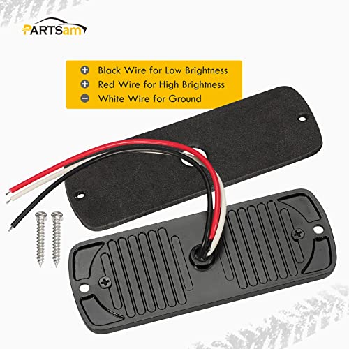 Partsam 2Pcs 4.4" Amber 24 LED Turn Signal Side Marker Lights [DOT Approved], IP67 Waterproof Amber Lens Aluminum Housing Surface Mount Marker Lights for Trailer Truck Tractor RV