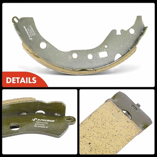 A-Premium 11.18 inch (284mm) Rear Brake Drums + Ceramic Shoes Set Compatible with Select Toyota Models - Corolla 2009-2019, 6-PC Set