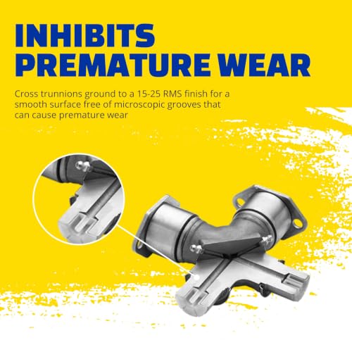 DRiV MOOG Premium Universal Joint - Greaseable U-Joint with Nitrile Rubber Grease Seals - Wear-Resistant Construction - Case-Hardened, Cold-Formed Auto Repair Joint