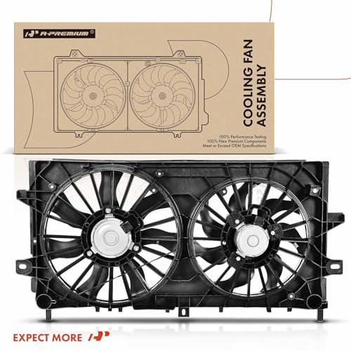 A-Premium Engine Radiator Cooling Fan Assembly Compatible with Select Chevrolet & Buick Models - Impala 2006-2011, Monte Carlo 2006-2007, Lacrosse 2008 - Replace# 89018690, 89018691