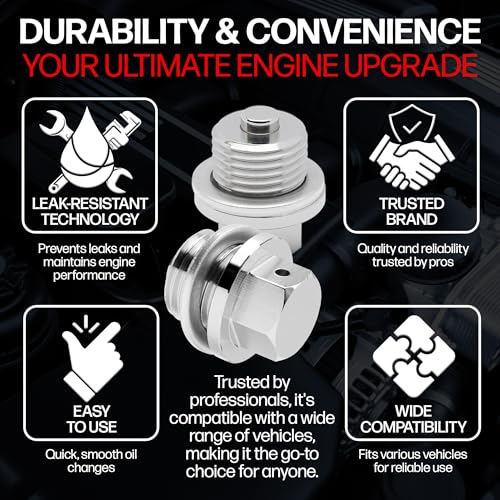 Votex - Made in USA - M16 X 1.5 MM Magnetic Engine Oil Drain Plug fits Mini, Subaru, Toyota, and More - Stainless Steel - Part Number DP009