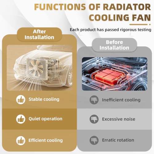 PartsFlow Radiator Cooling Fan Assembly for 2007 2008 2009 Toyota Camry Black 621-014