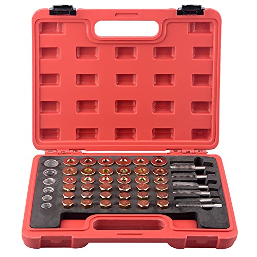 DAYUAN 114Pcs Oil Pan Thread Repair Kit Sump Gearbox Drain Plug Tool Set