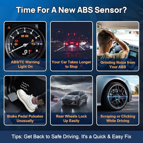 ABS Wheel Speed Sensor Front Left and Right Fits for 2009-2019 Toyota Corolla, 2009-2014 Matrix, 2009-2010 Pontiac Vibe, Driver and Passenger Side ABS Sensors, ALS2316 AB1034 8954202090 19353985, 2PCS