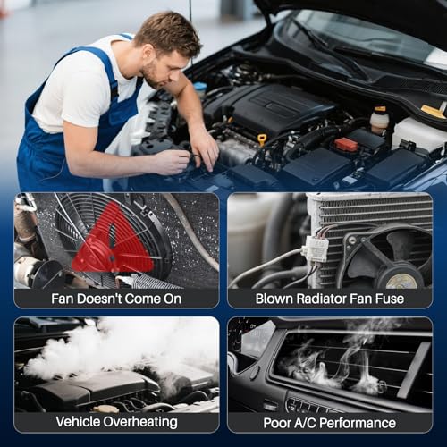 AUTOKAY Radiator Condenser Cooling Fan Kit for Honda Civic 2006 2007 2008 2009 2010 2011 Replace 19015-RNA-A01 19030-RNA-A51 19020-RCJ-A01