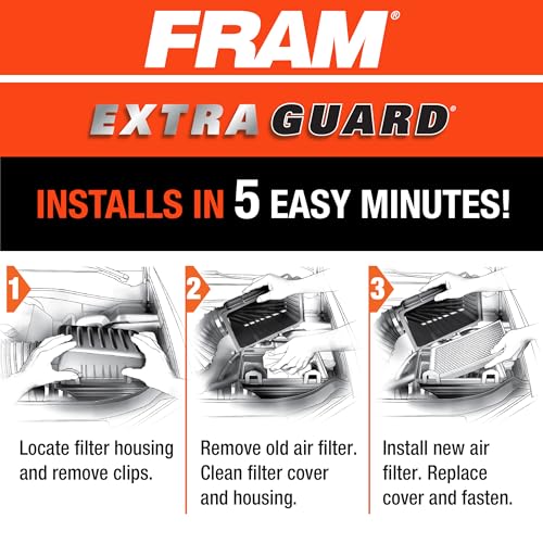 FRAM Extra Guard CA8755A Replacement Engine Air Filter for Select Cadillac, Chevrolet, and GMC Models, Provides Up to 12 Months or 12,000 Miles Filter Protection