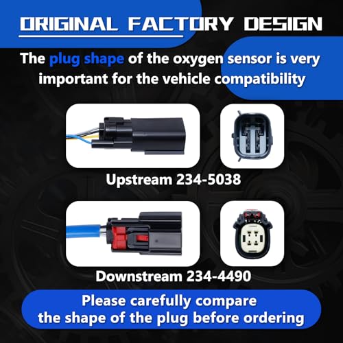 LHCMRL Oxygen O2 Sensors Upstream Downstream 234-5038 234-4490 Compatible with Ford 3.5L 3.7L 2011-2014 Mustang for F-150 Escape Explorer Flex for Lincoln MKS MKZ MKT Mariner Milan