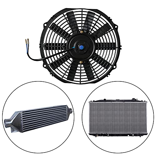MuHize Electric Radiator Cooling Fan, 12" Universal High Performance Fans(2026 New), Puller Electric Radiator Cooling Assembly 12V 80W with Mount Kit (Pack of 2)