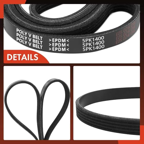 A-Premium 55.13 Inch Engine Serpentine Drive Belt Compatible with Chevrolet Cruze 2012-2015, Cruze Limited 2016 & Saturn SL 1992-2001, SC1 1993-1999, SL1 1992-2001, SW1 1993-1999 - Replace 5PK1398