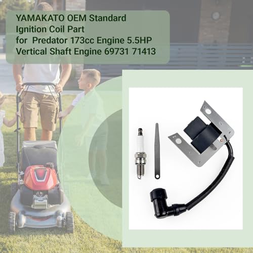YAMAKATO Ignition Coil Part For Harbor Freight Predator 173cc Engine 5.5hp Vertical Shaft Engine 69731 71413 Lawn Mower
