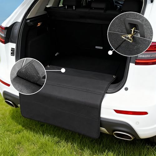 VkkArter Large 38"x25" Rear Bumper Guard for Cars, Foldable Trunk Mat Protector - Universal Scratch Protection for SUV, Truck, Van During Loading and Unloading & Dog Entry