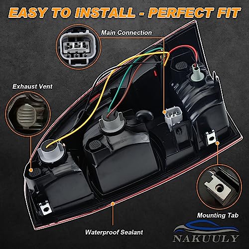 Nakuuly Tail Lights Compatible With 2005-2015 Toyota Tacoma (Halogen Red)