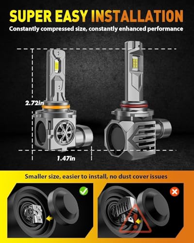 Termitor 9005/HB3 & 9006/HB4 Light Bulbs Combo, 100,000LM Brightness