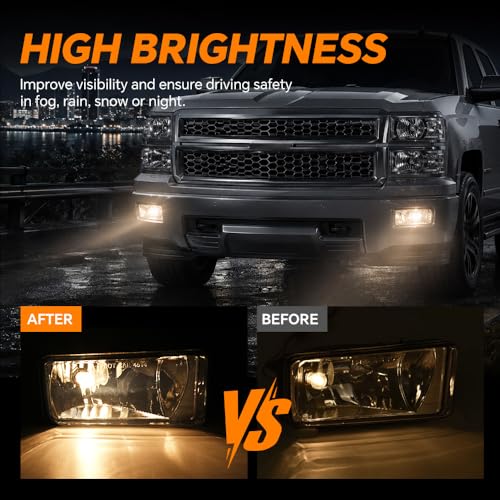 G-PLUS Front Bumper Fog Lights Fit Chevy Silverado/Tahoe/Suburban 2007-2015