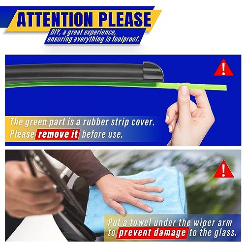 3 wipers Replacement for 2017-2021 2022 Honda CRV CR-V, Windshield Wiper Blades Original Equipment Replacement - 26"/17"/12" (Set of 3) U/J HOOK