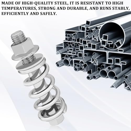 QKYS 2PCS M10x1.25 Exhaust Manifold Bolts, Exhaust Flange Bolts, Muffler Repair Kit with Springs, for Automotive Exhaust Manifold Gasket Reduce Vibration Car Accessories Universal for Most Cars