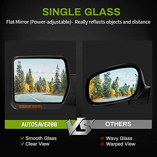 AUTOSAVER88 Door Mirror Compatible with 2007-2014 Ford F150, Left Driver Side Mirror with Turn Signal Puddle Light Power Adjustable Heated Manual Folding