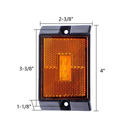 CZC AUTO LED Amber Side Marker Lights Sealed Submersible LED Clearance Reflector Lamps Waterproof Trailer Running Lights for 12V Boat Trailer Truck Marine RV (2 pack)