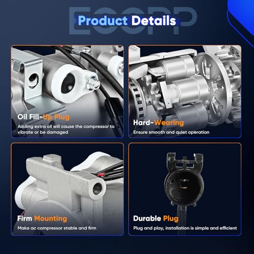 ECCPP AC Compressor 2001-2005 for Dodge Stratus for Chrysler Sebring 2.4L