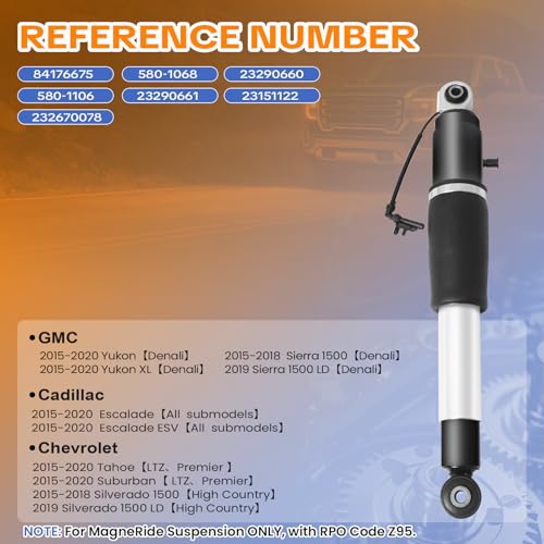 4PCS Front & Rear Shock Absorber Strut Assemblies w/Magnetic 2015-2020 Cadillac Escalade ESV, for Chevy Suburban Tahoe Silverado, for GMC Yukon XL Sierra 1500, Replaces 84176631 84176675