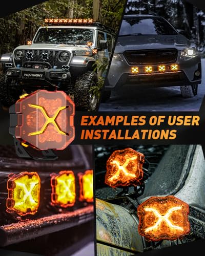 NOVSIGHT X Series 4 Inch Amber/White Off Road Driving Light LED Pods, Pair
