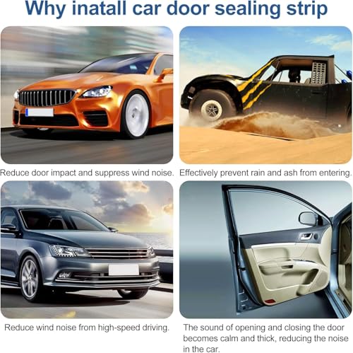 Automotive Door Weather Stripping 10Ft Car Door Rubber Edge Trim Seal Strip Gasket with Side Bulb for Car Bus Camper Boat RV Truck Doors