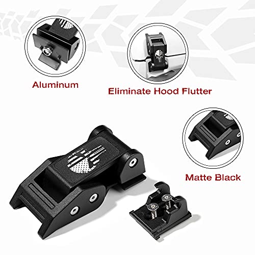 Seven Sparta Hood Latches Aluminum Hood Catch Compatible with Jeep Wrangler JK/JKU 2007-2017, JL/JLU 2018-2022 & Jeep Gladiator 2020-2022, 1 Pair (Skull)