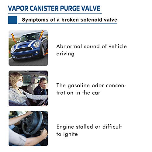 Emission Vapor Canister Purge Valve Solenoid Compatible with 2004-2009 Chevy Silverado 1500 2500 3500 Tahoe GMC Sierra Escalade Yukon Avalanche Vent Control Solenoid Replaces #B214-1105 12581282